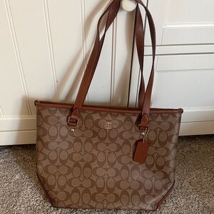 Coach Tan Signature Tote Bag
